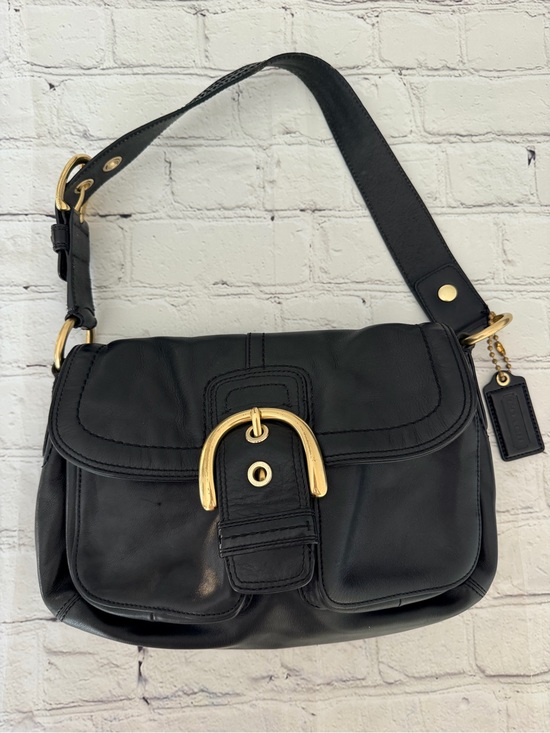 Coach Handbags - SOLD✅ Coach Black Leather Shoulder Bag with Gold Hardware